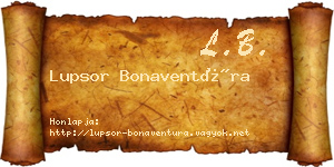Lupsor Bonaventúra névjegykártya